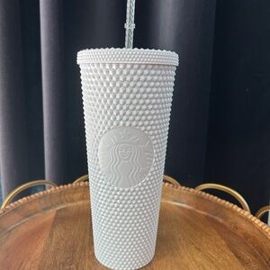 Starbucks White/Pale Purple Textured 24 oz Tumbler